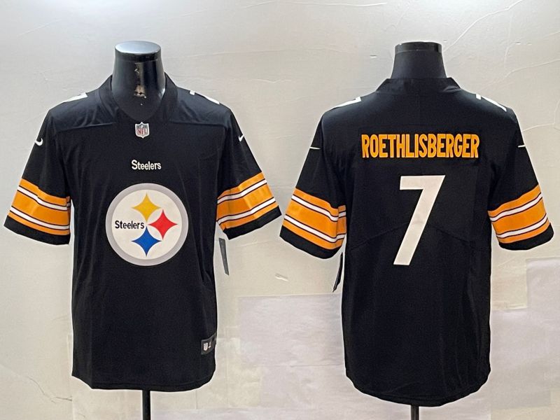 Men Pittsburgh Steelers #7 Roethlisberger Black 2024 Nike Limited NFL Jersey style 0104->pittsburgh steelers->NFL Jersey
